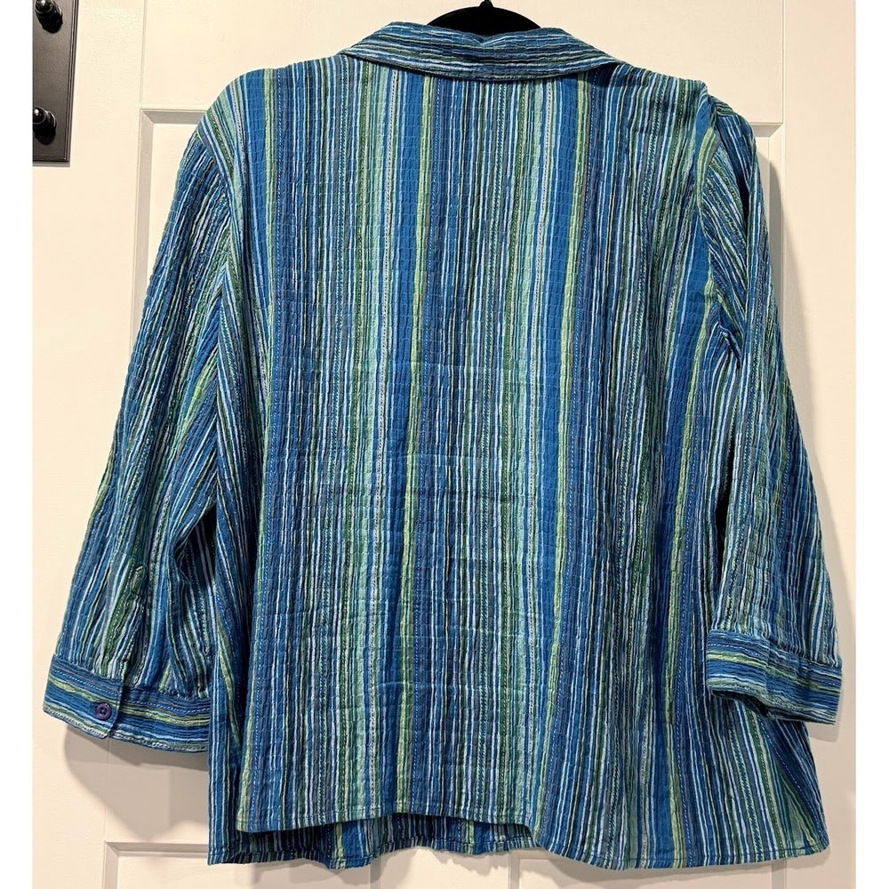 Vintage Aqua Sheen Blue Nylon Raincoat Ladies Size Large