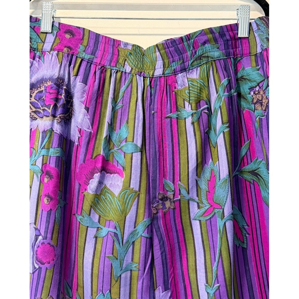 Vintage Pull-On Purple Floral Shorts by Pasta Ladies Sz Small