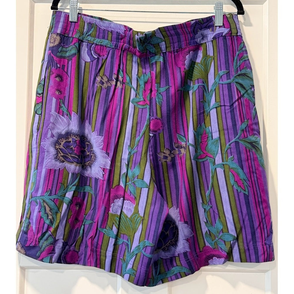 Vintage Pull-On Purple Floral Shorts by Pasta Ladies Sz Small