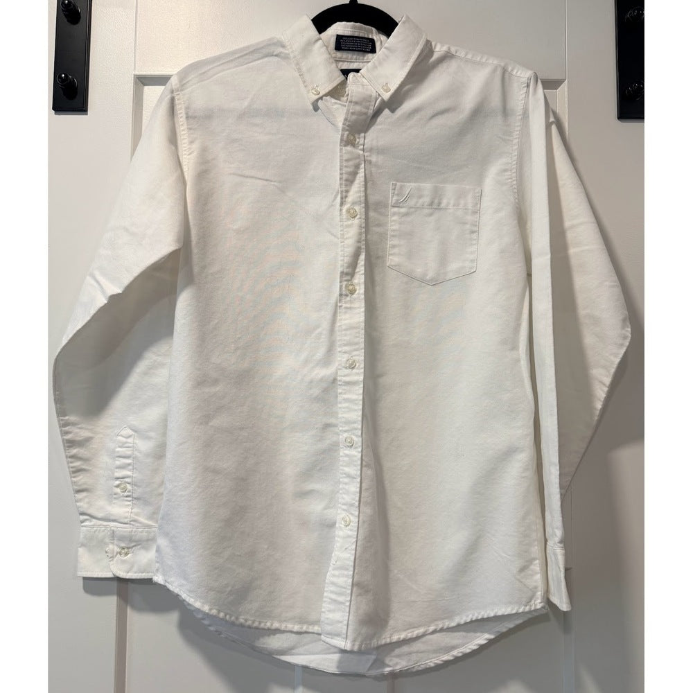 Nautica White Button-Front Oxford Shirt Boys Size 18