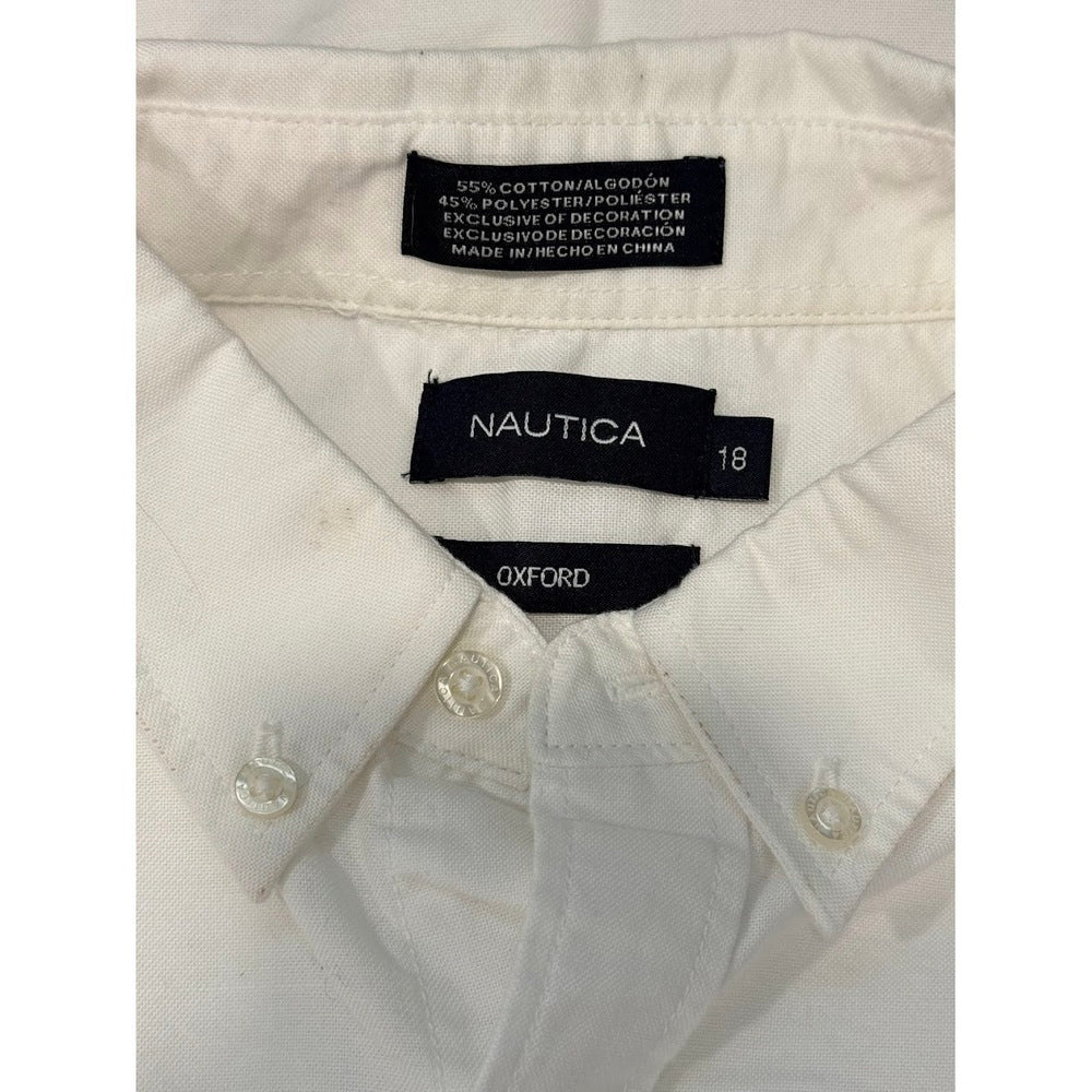 Nautica White Button-Front Oxford Shirt Boys Size 18