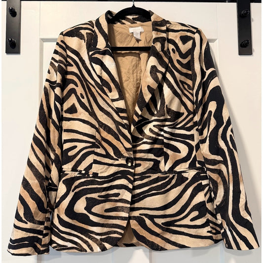 Chico's Animal Print Lightweight Jacket Chico's Size 0 (Small)