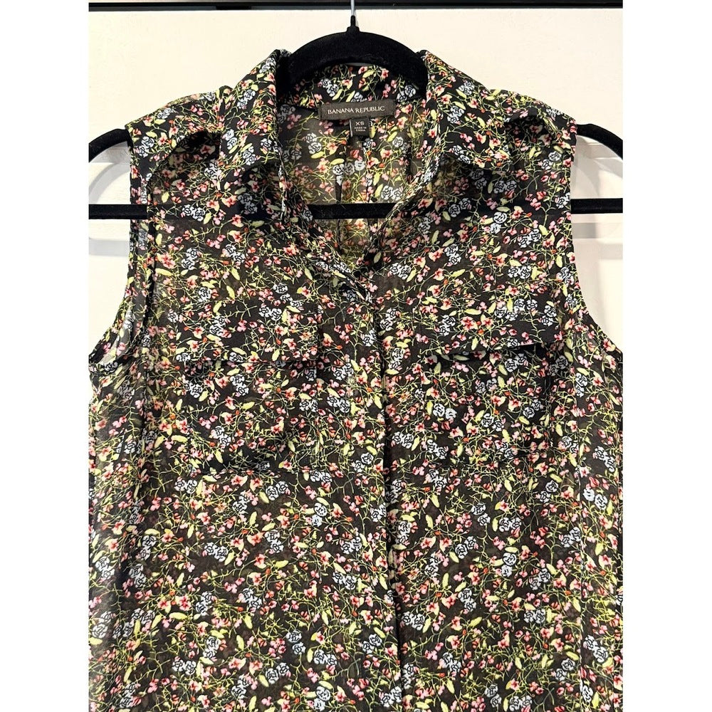 Banana Republic Sleeveless Floral Flowy Tank Top Ladies Size XS