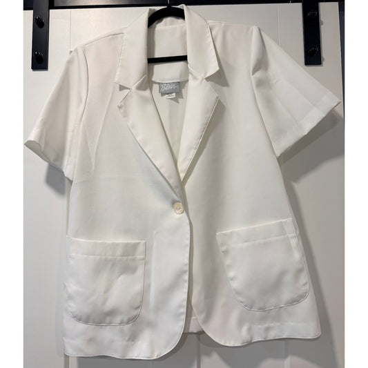Vintage Blair Short-Sleeve Polyester Jacket w/ Pockets Ladies Sz 16