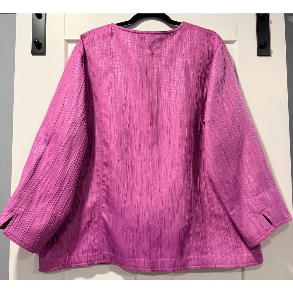 Alfred Dunner Pink Textured Jacket Women's Size 18 W