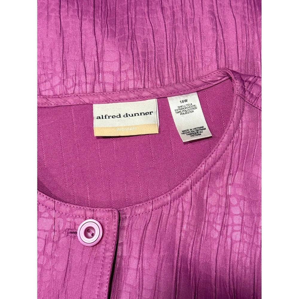 Alfred Dunner Pink Textured Jacket Women's Size 18 W