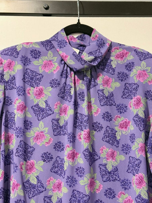 Gorgeous Vintage Pendleton Country Sophisticates Lavender Floral Blouse Sz 14
