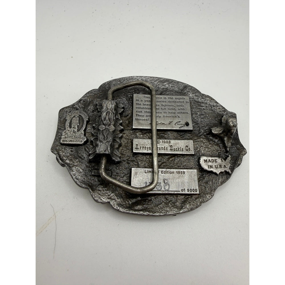 Vintage 1989 Arroyo American Firefighters Belt Buckle