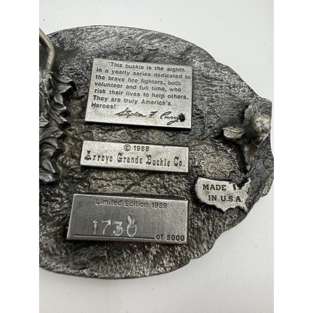 Vintage 1989 Arroyo American Firefighters Belt Buckle