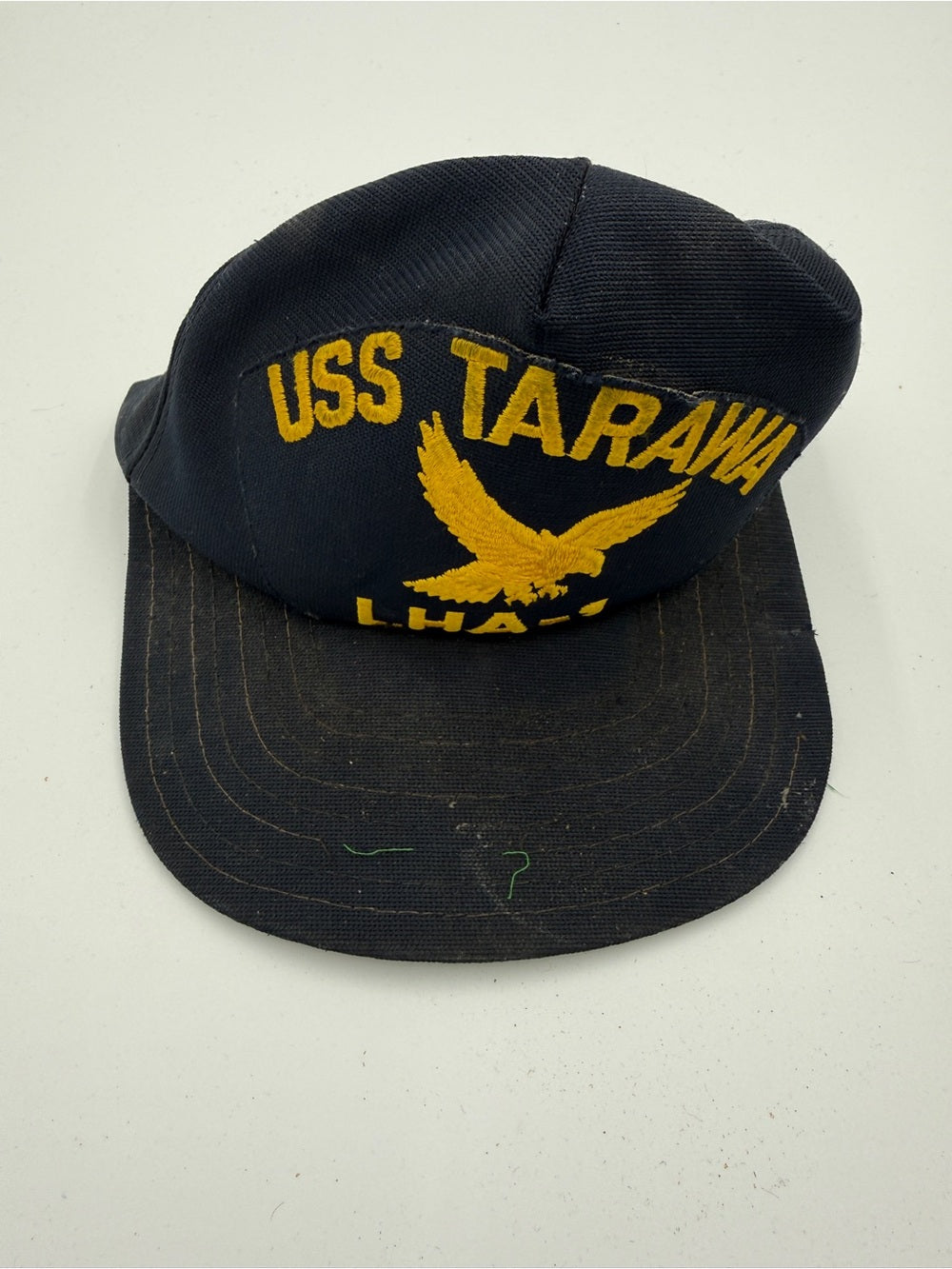 Amazing lot of 7 Vintage Navy USS Ship Embroidered Cap Lot - Black and Navy