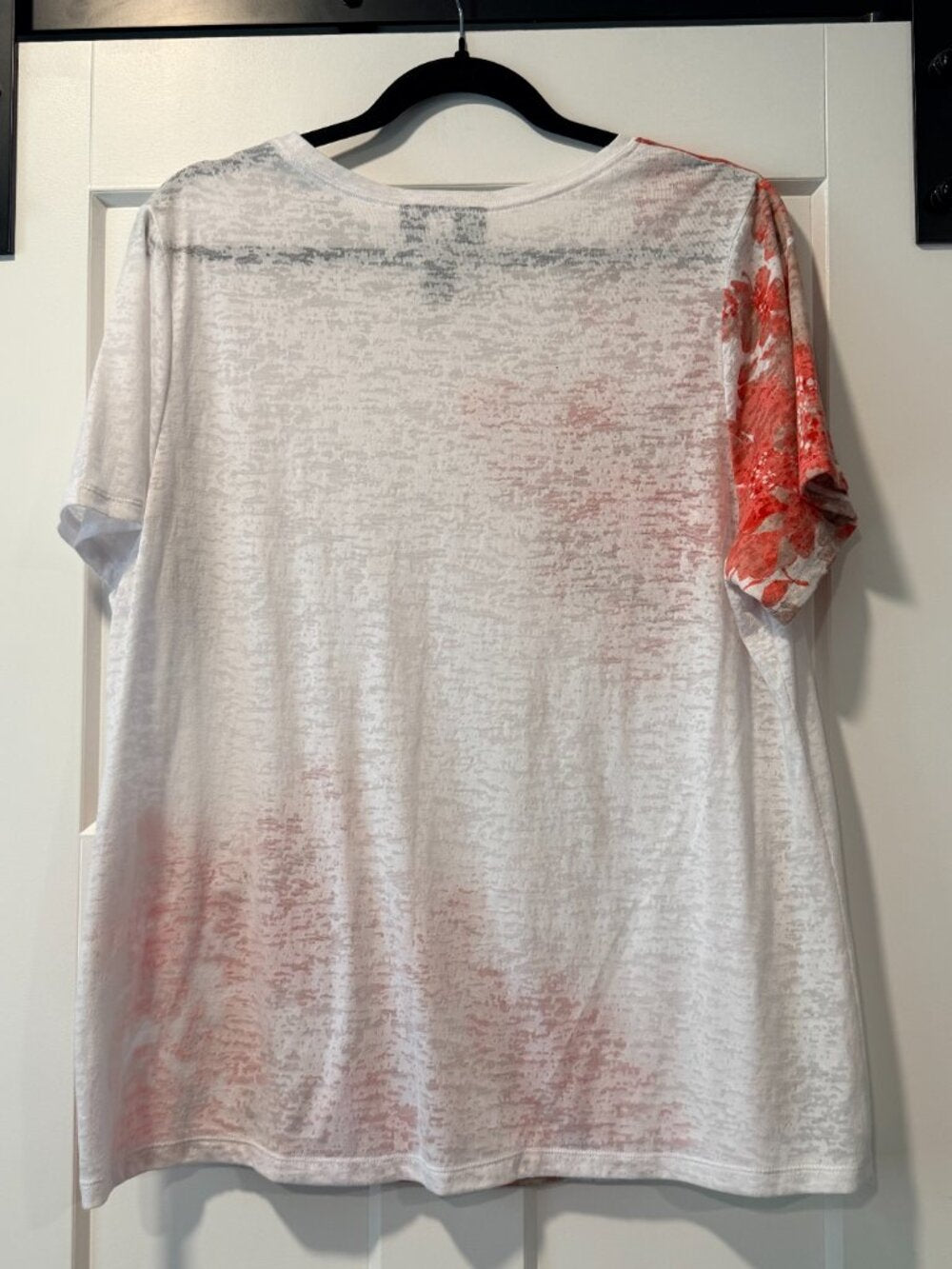 INC International Concepts Floral Tee in Coral & White With Sparkles Size 1X