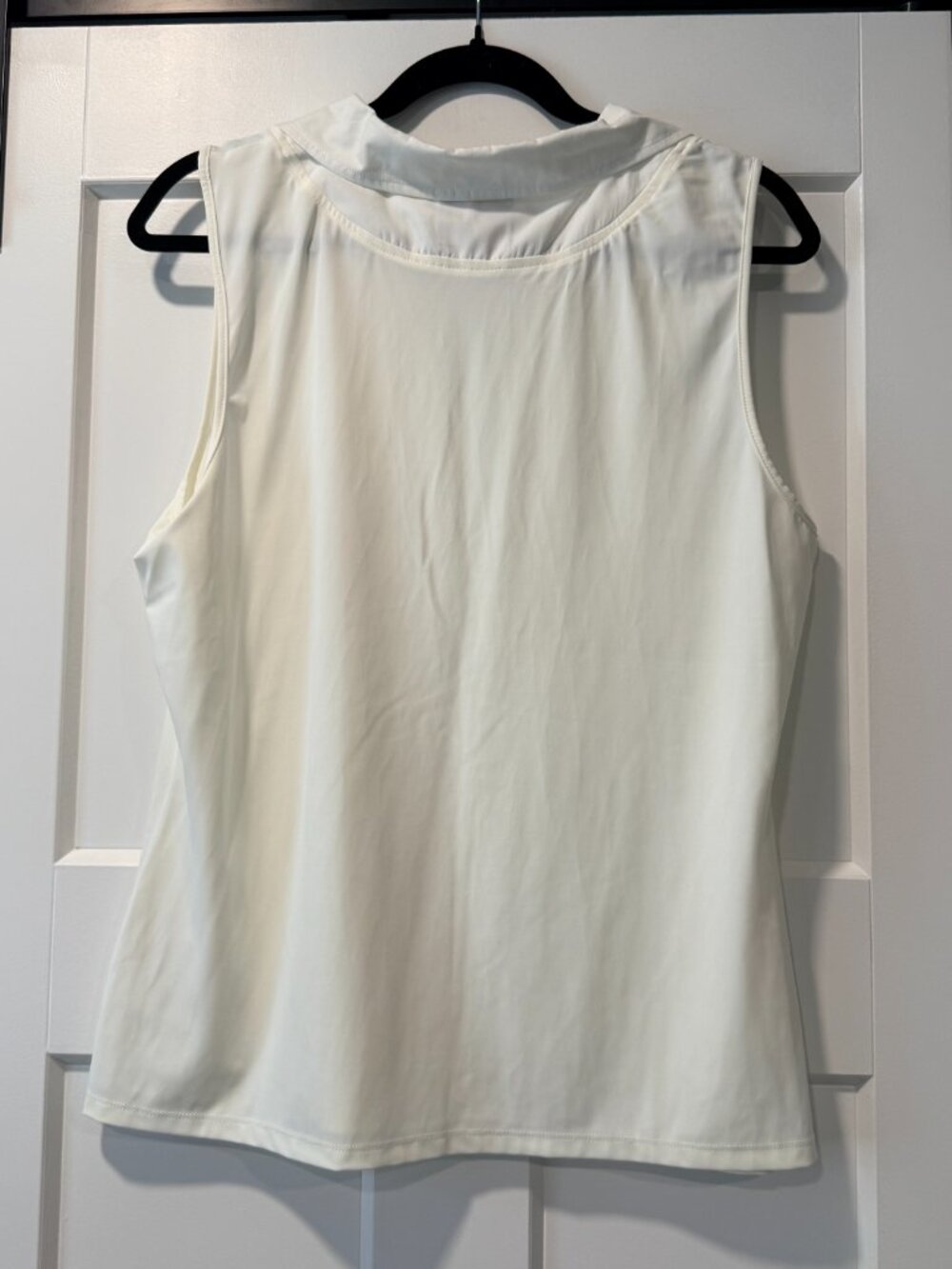 Under Cover Agent Dressy Tank Blouse w/ Collar in Cream Ladies XL