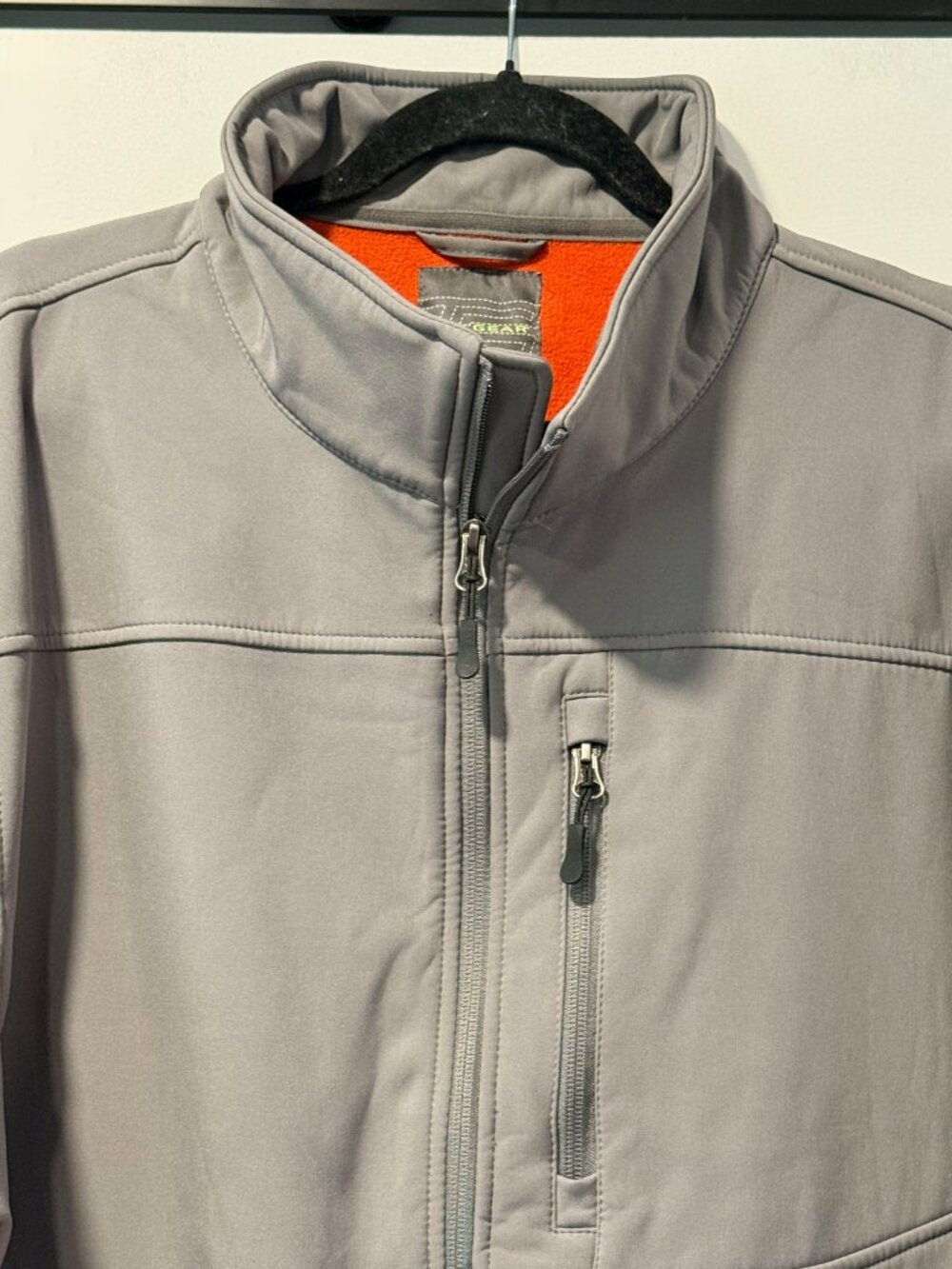 Tek Gear Men's Gray Fleece-Lined Zip-Front All-Weather Jacket