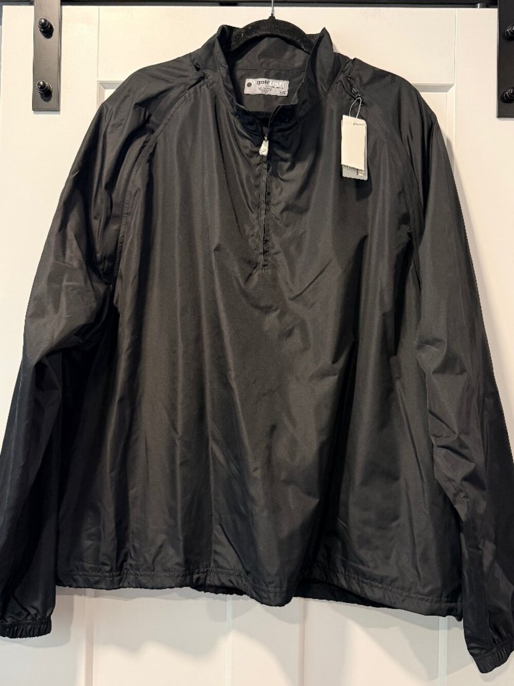 NWT GolfTech Black Wind Gear Lined Pullover Half-Zip Lightweight Jacket