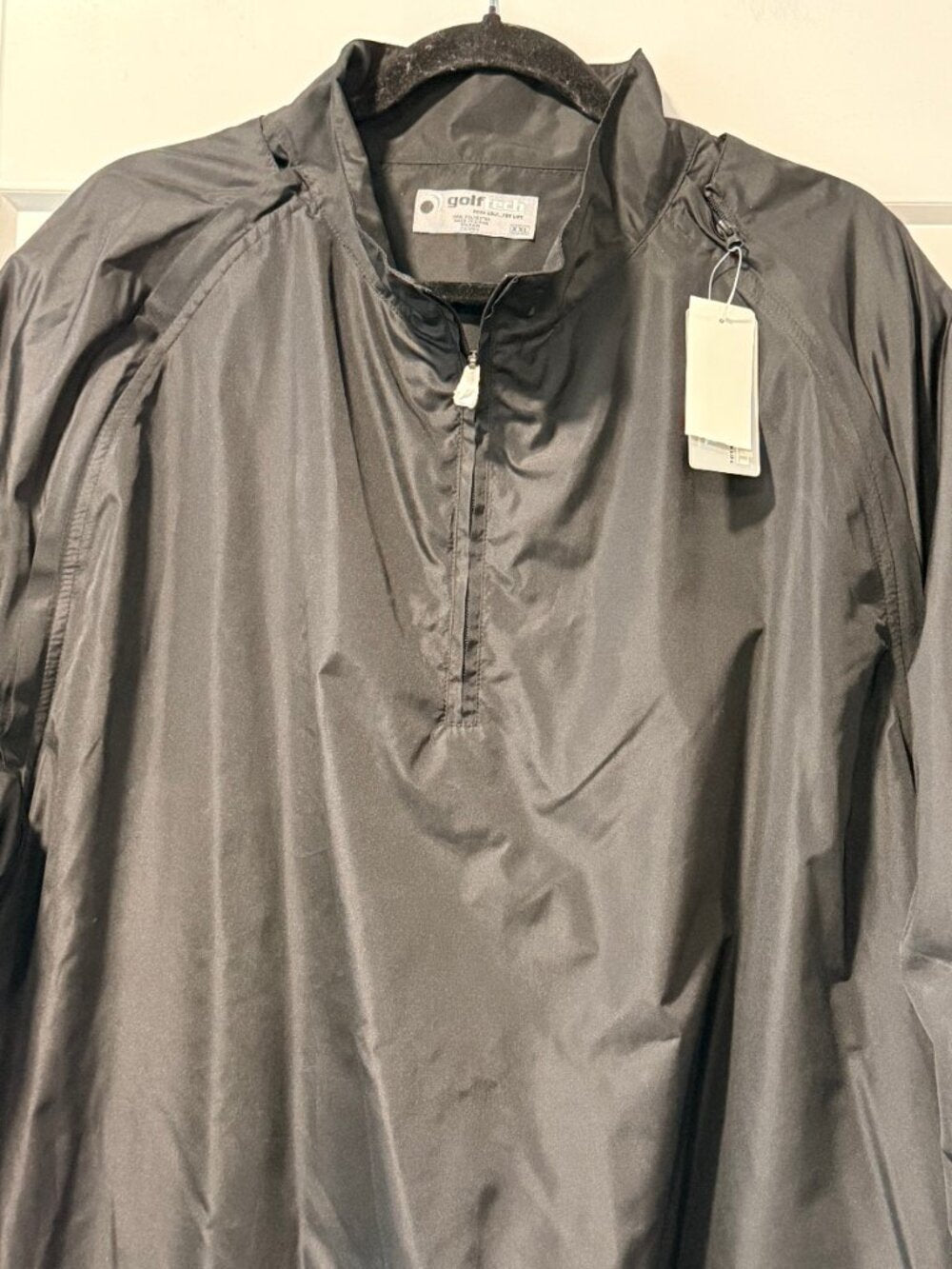NWT GolfTech Black Wind Gear Lined Pullover Half-Zip Lightweight Jacket