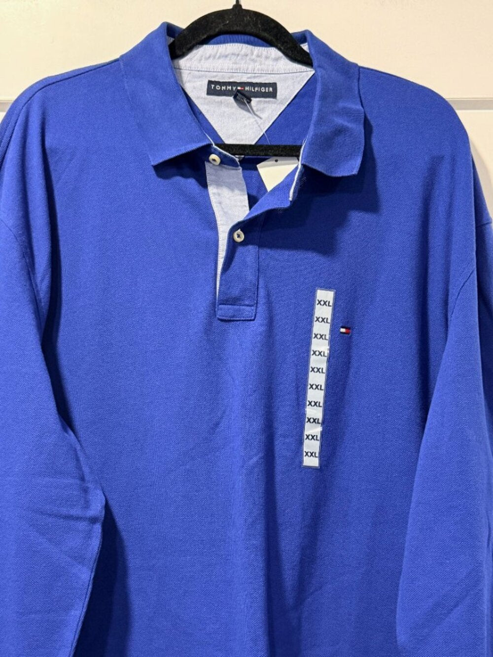 NWT Tommy Hilfiger Long-Sleeve Royal Blue Men's Polo Shirt