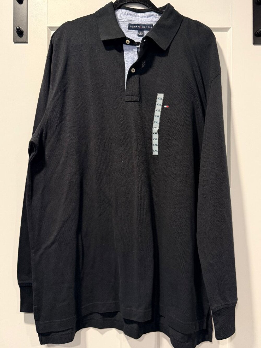 NWT Tommy Hilfiger Long-Sleeve Men's Polo Shirt in Black