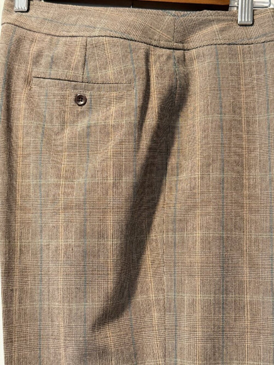 Rafaella Ladies Dress Trousers Brown, Tan & Teal w/ Stretch