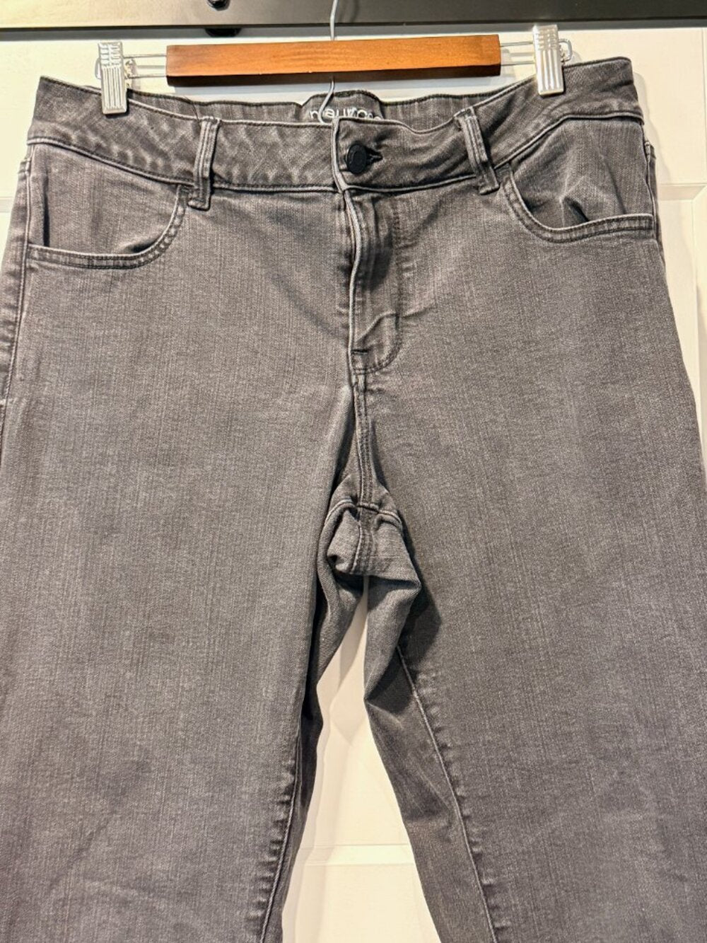Maurices Faded-Style Black Stretch 5-Pocket Mid-Rise Jeans