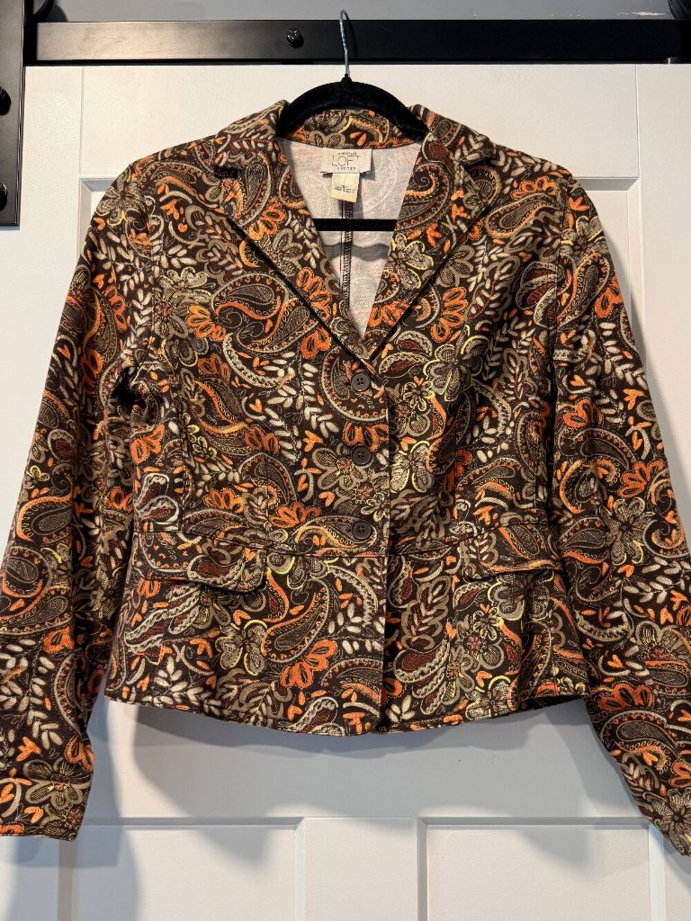 LOFT Paisley and Floral Cropped Fall Jacket