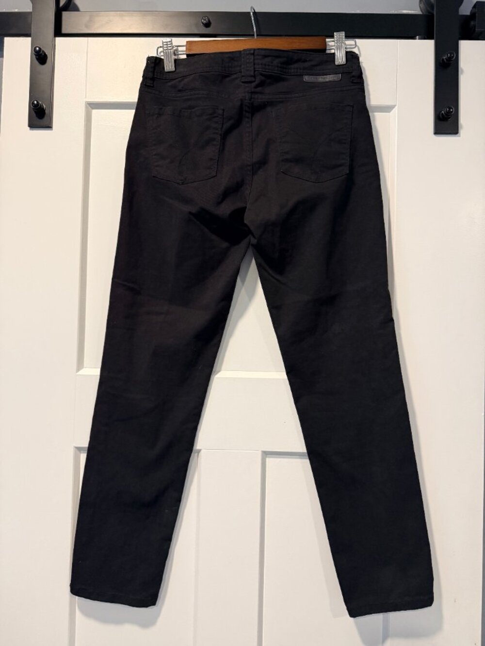Calvin Klein Black Stretch Cotton Stretch Skinny Crop Pants