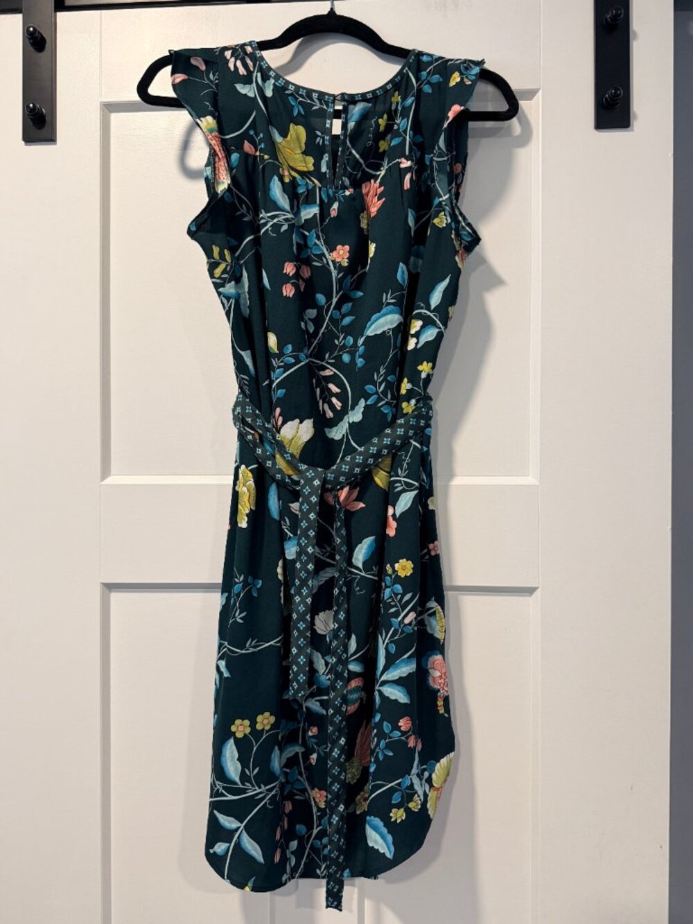 LOFT Teal & Multicolor Flowy Floral Dress
