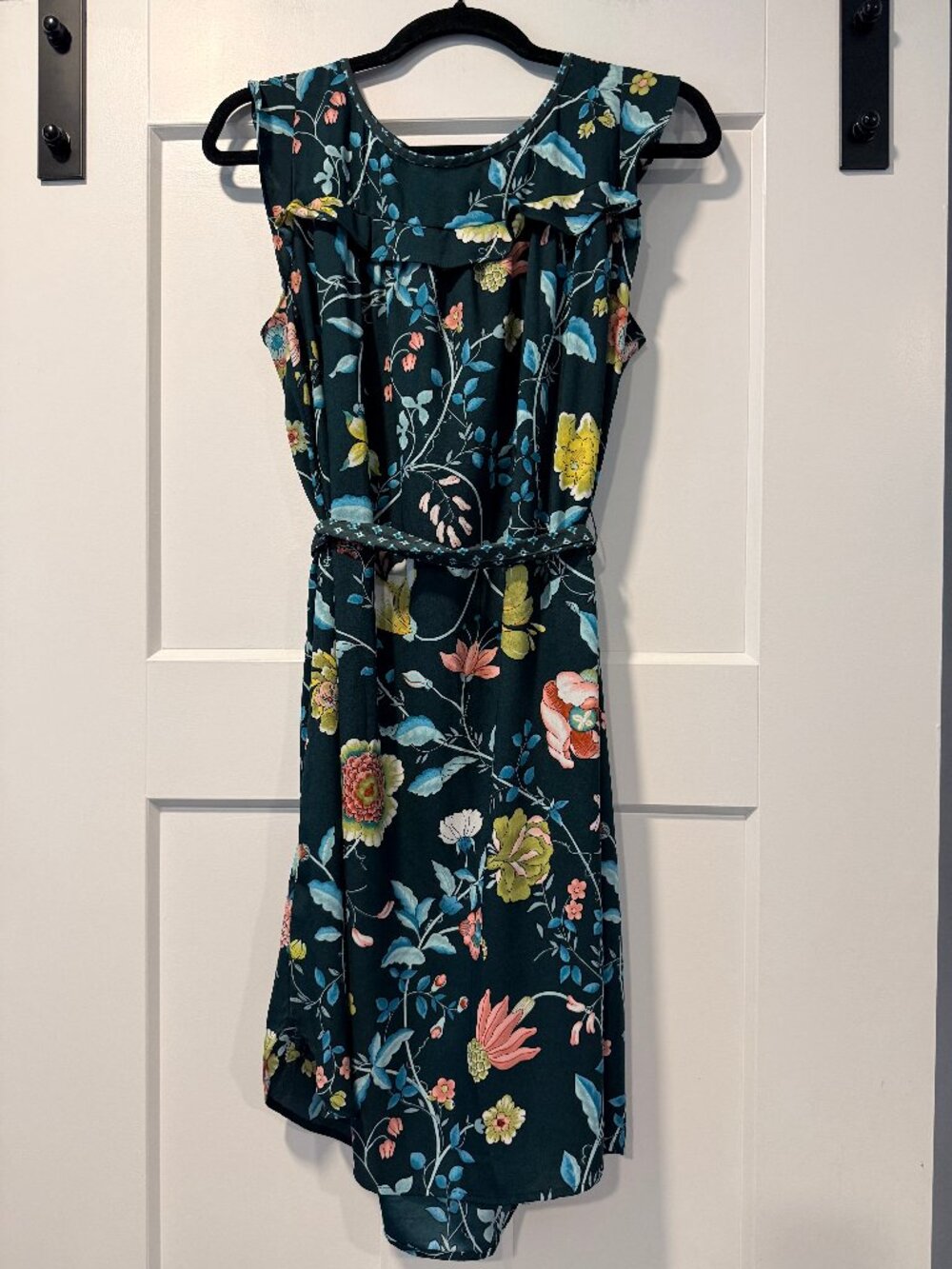 LOFT Teal & Multicolor Flowy Floral Dress