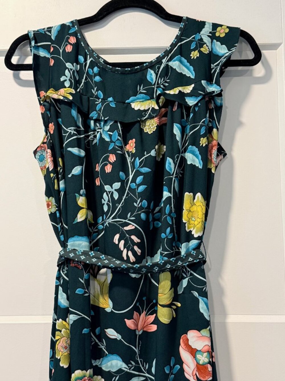 LOFT Teal & Multicolor Flowy Floral Dress