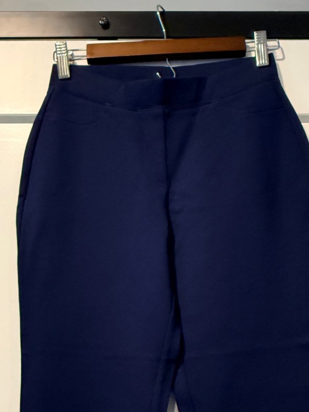 NWOT Susan Graver Navy Blue Pull-On Heavyweight Knit Ankle-Length Pants